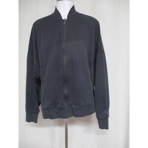 ADIDAS black Fishnet Mesh Overlay Full Zip Sporty  Jacket sz XXL CB